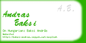 andras baksi business card